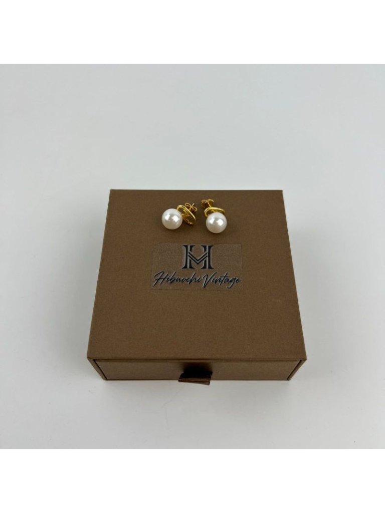 Celine Logo Triomphe Earrings Gold Vintage 995$